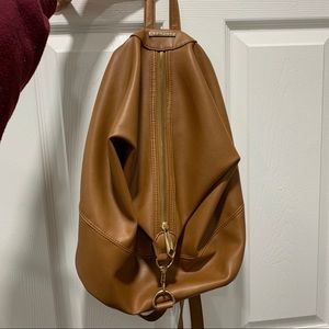 Brown/Tan Leather Backpack Purse
